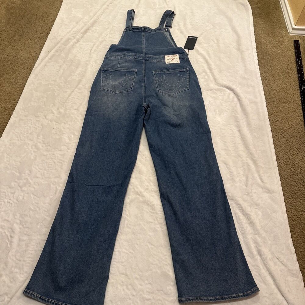 True Religion Women's Denims Straight Leg Overalls  size L - Picture 16 of 16